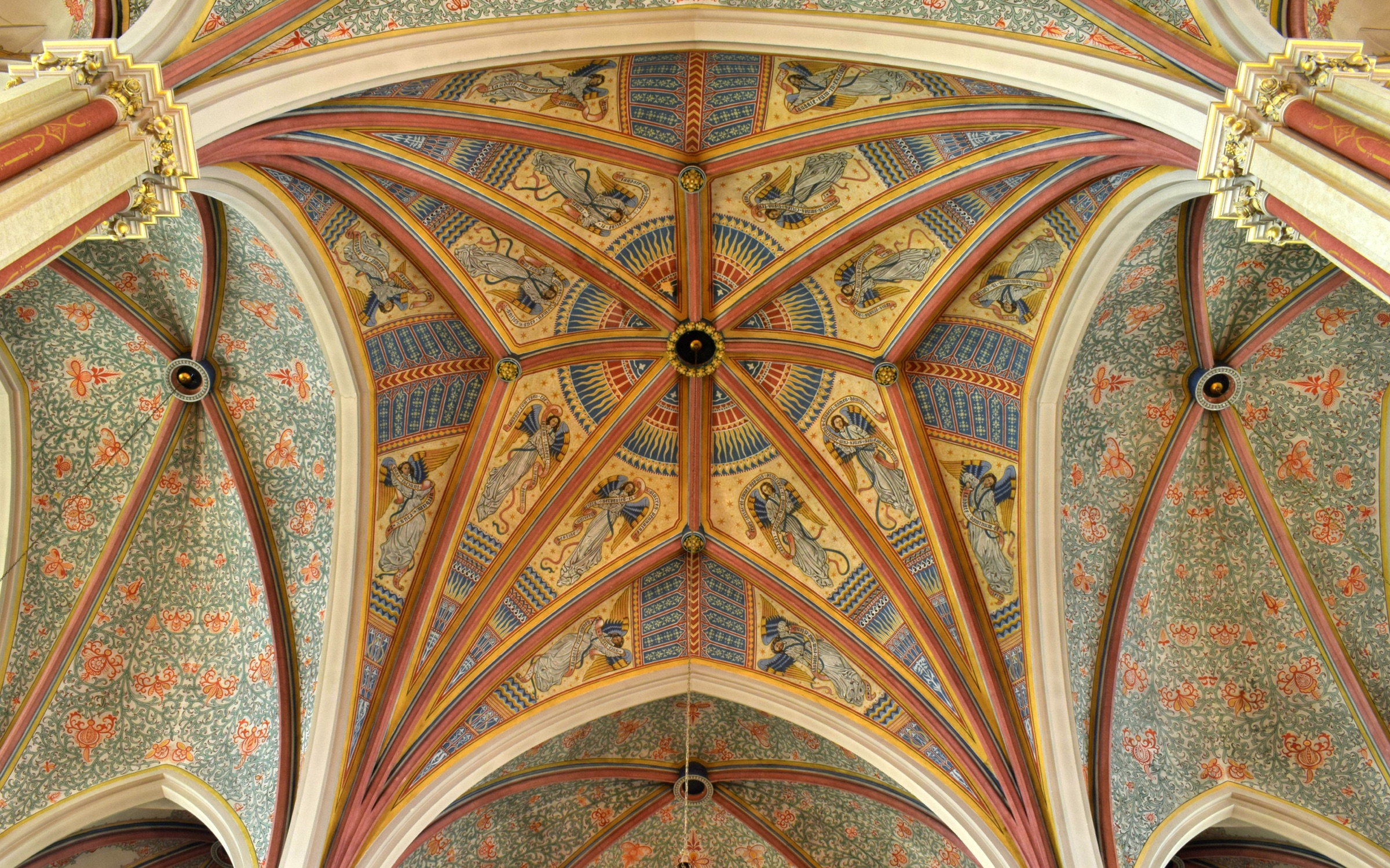 Ornate painted church ceiling